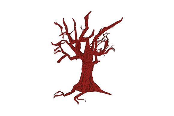 Abstract Red Tree: A Modern Artistic Element for Creative Projects