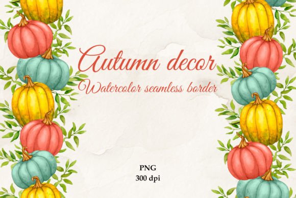 Autumn Decor: How a Vertical Seamless Border with Pumpkins Can Elevate Your Creative Projects