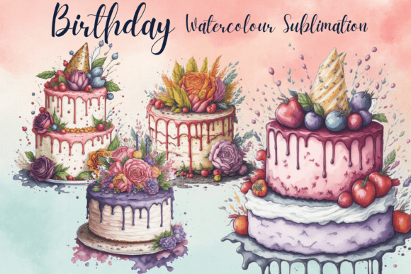 Birthday Cake Watercolor Sublimation: A Sweet Blend of Art and Technology