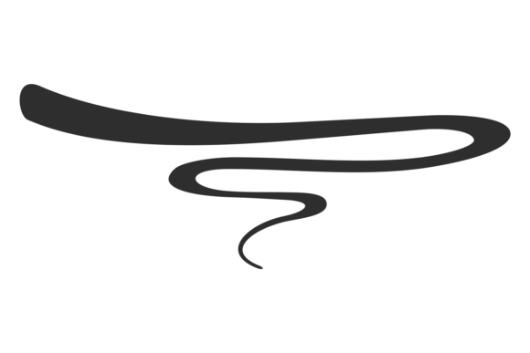 Black Swoosh Calligraphy Letter Tail D