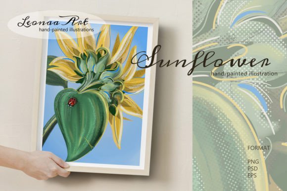 Bright Sunflower: A Vibrant Digital Illustration for Creative Projects