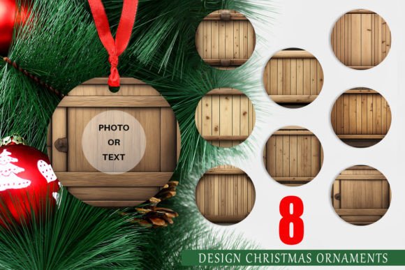 Christmas Ornament Wood Barrel Texture Designs