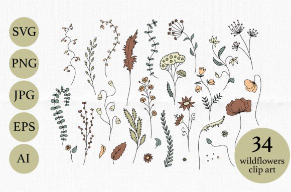 Colorful Doodle Meadow Wild Flowers SVG: A Versatile Resource for Creative Projects