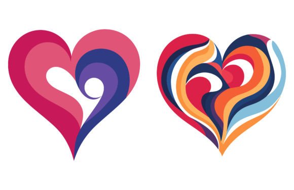 Colorful Heart Shape Illustration: A Versatile Design Element for Creative Projects