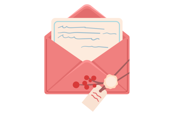 Cute Open Envelope with Letter Writing for Creative and Practical Communication