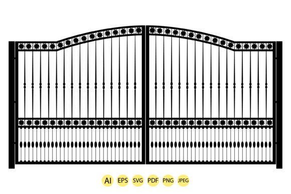 Enhance Your Projects with Forged Gates Vector Illustration
