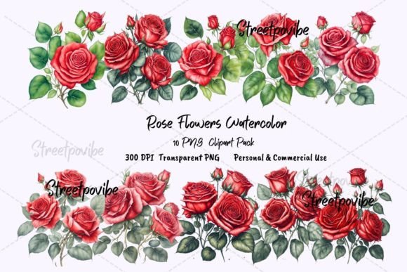 Enhancing Creativity and Branding with Flower Red Rose Watercolor Clipart PNG