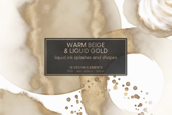Enhancing Creativity with Beige Liquid Gold Ink Paint Splashes PNG: A Must-Have for Modern Designers