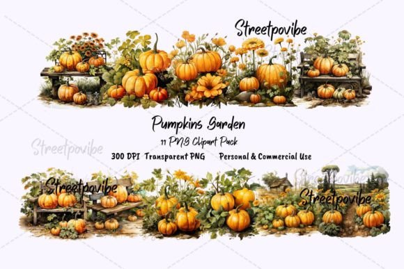 Enhancing Creativity with the Pumpkin Garden Halloween Clipart PNG Pack