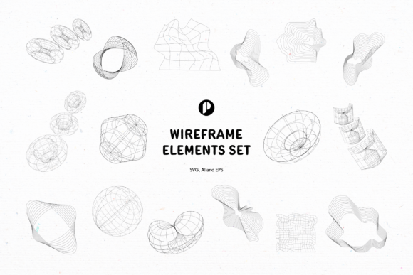 Enhancing Minimalist Design with the Black Wireframe Elements Set