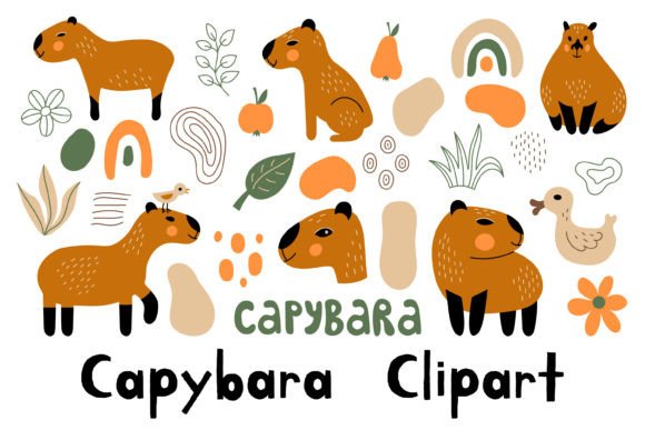 Exploring Capybara Clipart: Trendy Minimal Scandinavian Style Meets South American Wildlife