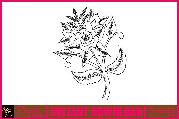 Floral Line Art Flower SVG Elements 105: A Versatile Resource for Creative Designers