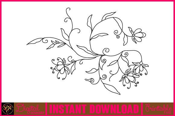 Floral Line Art Flower SVG Elements 81: A Timeless Design Resource for Modern Creativity