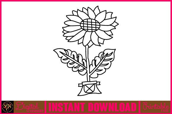Floral Line Art Flower SVG Elements 97