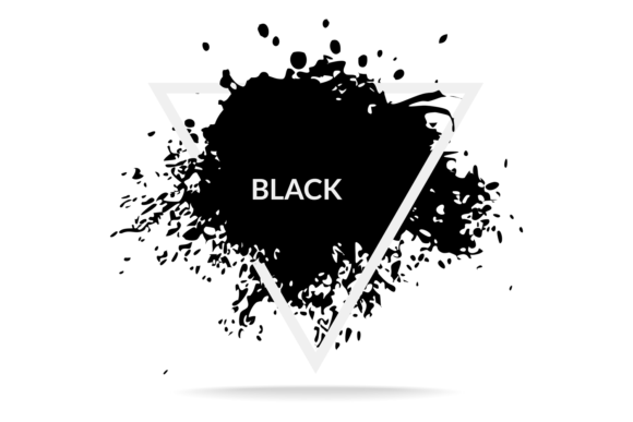 Ink Blot Paint Splatter with White Triangular Frame