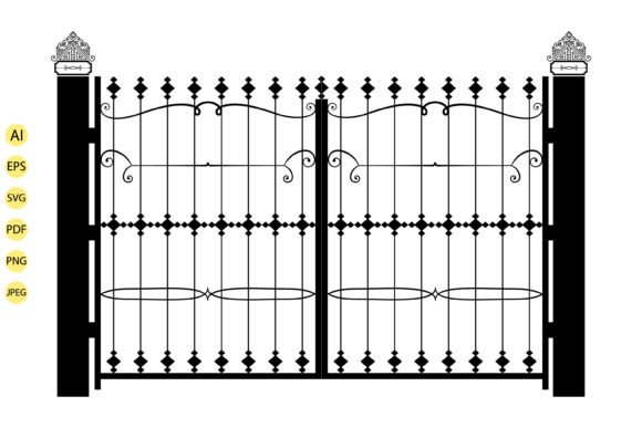Modern Forged Gates Vector Illustration: A Versatile Design Resource for Creative Professionals
