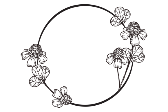 Round Frame with Hand Drawn Flowers: Dec and Decorative Design Trends