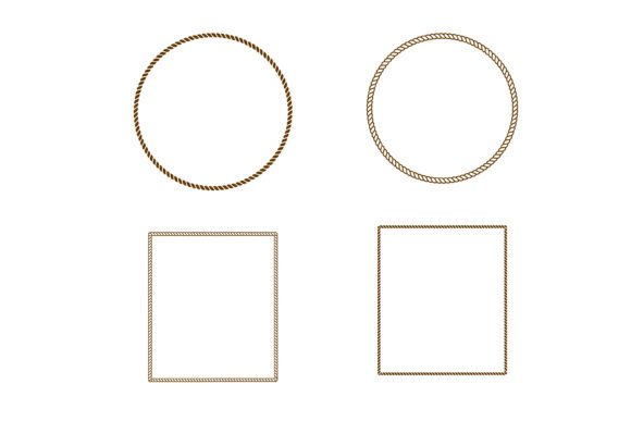 Set of Various Rope Frames and Round Decorative Elements