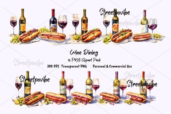 Simple Dining Watercolor Clipart PNG Art: Enhancing Your Creative Projects