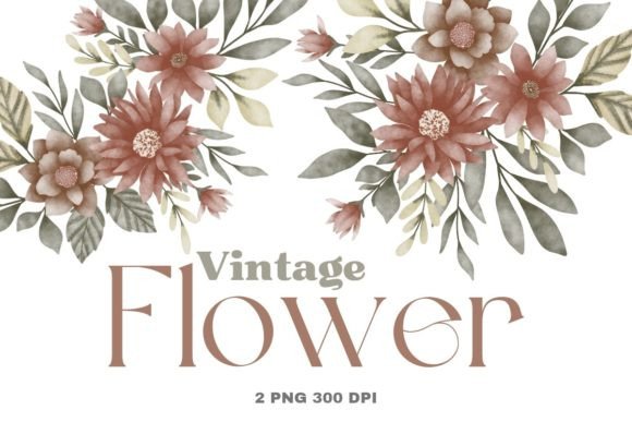 Vintage Watercolor Flower for Timeless Design Elegance