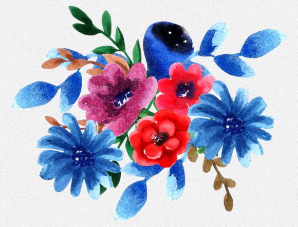 Watercolor Floral Clipart Set for Weddin