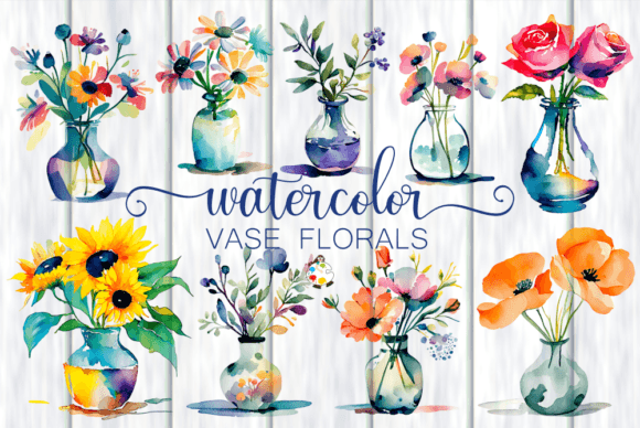 Watercolor Vase Floral Illustrations: Adding a Natural Touch to Design Projects