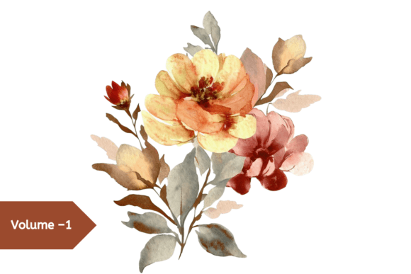 Watercolor Vintage Fall Flowers Clipart – A Versatile Design Asset for Autumn Projects