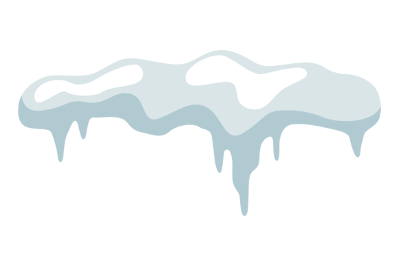 Winter Icicles Border. Horizontal Decora